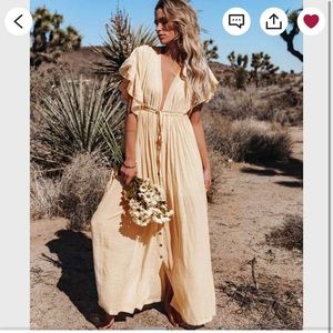 Bohemian dress in cream ONE SIZE FITS ALL
